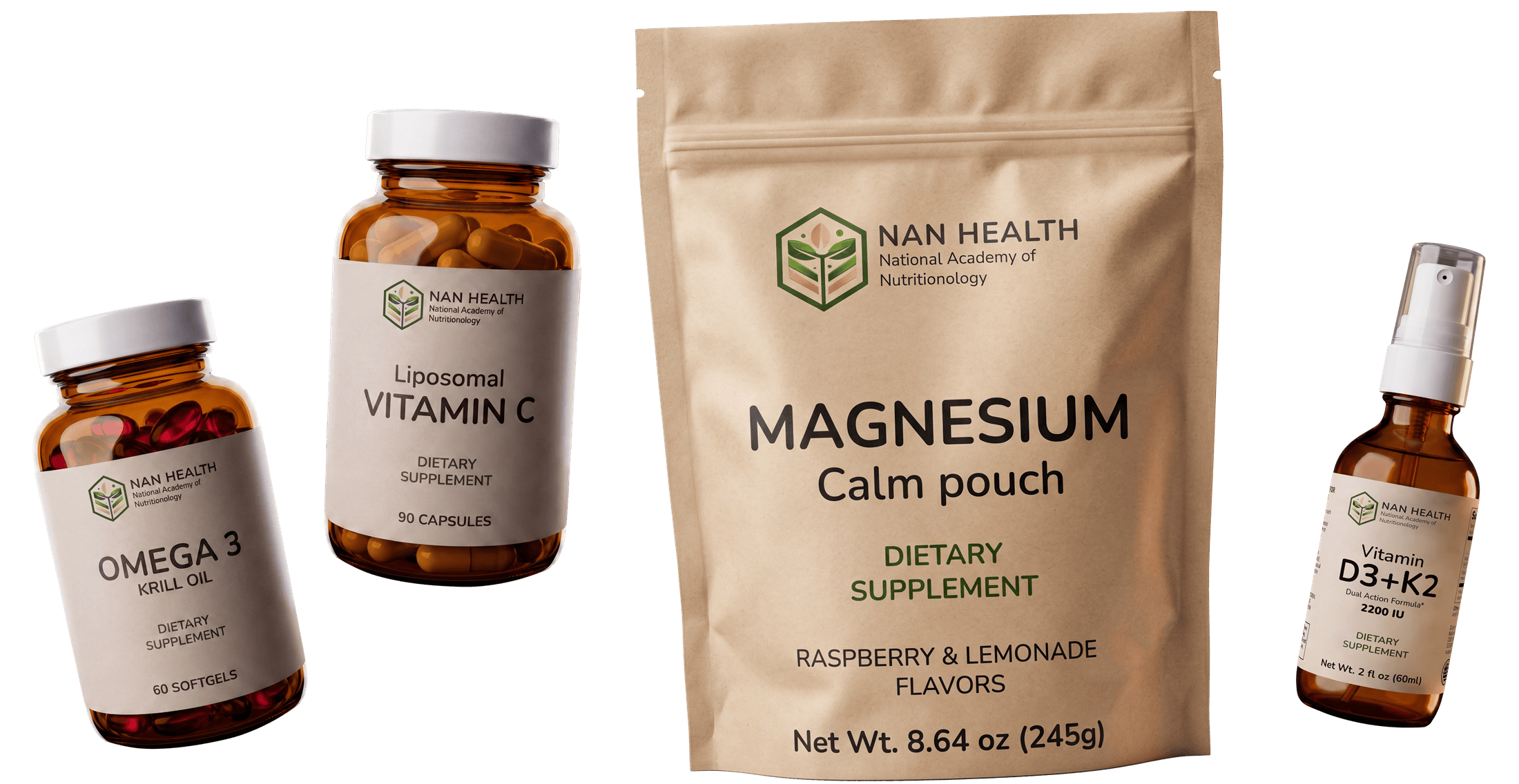 NAN HEALTH — Omega-3, Vitamin C, Magnesium, D3+K2